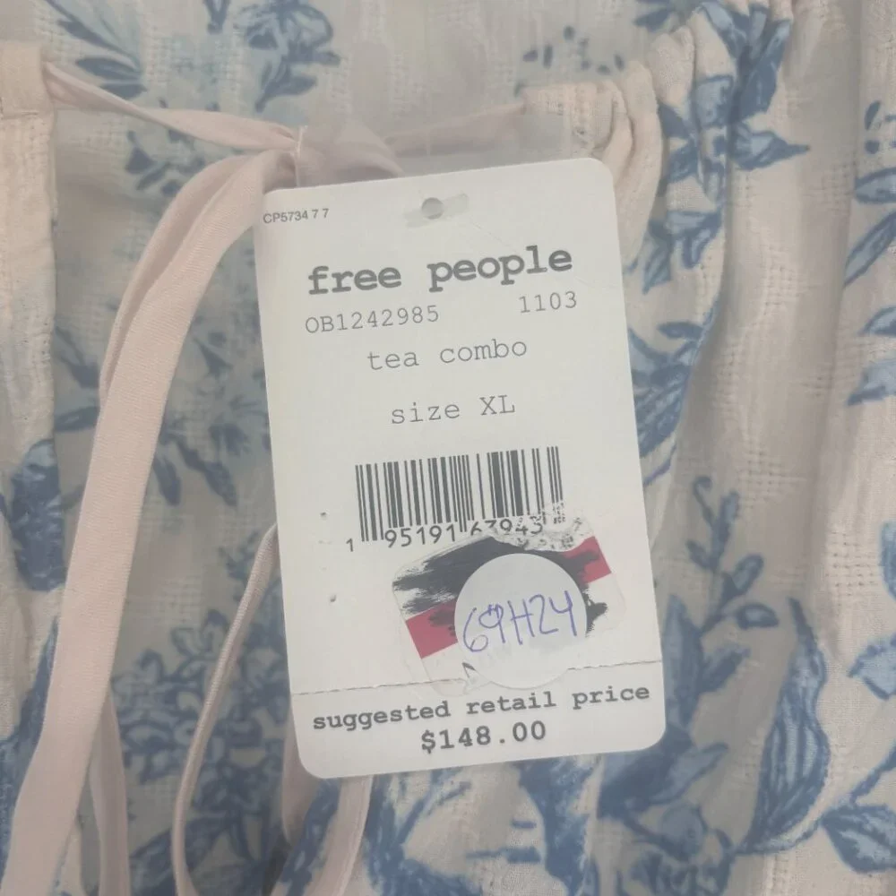 Free People Blue and White Floral Mini Dress - Picture 4 of 5